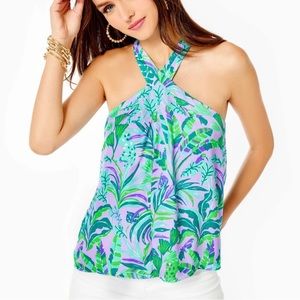 NWOT- Lily Pultizer Rori Halter top-purple iris on the chase- Small